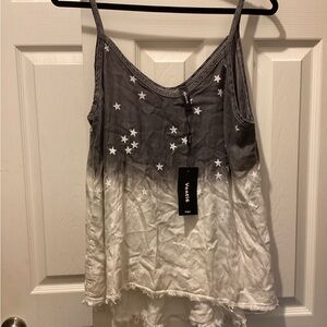 Venice Gray and White Star Camisole